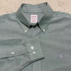 Brooks Brothers Green Button-Down Dress Shirt